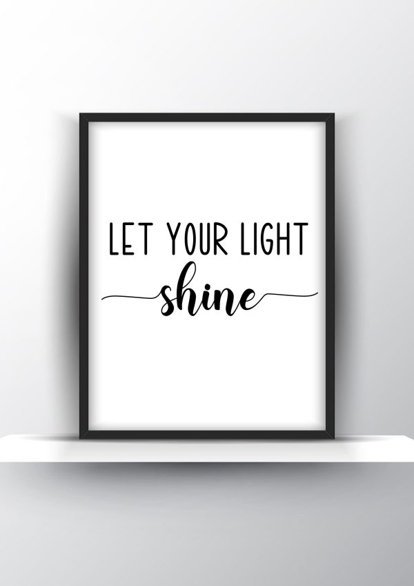 Let Your Light Shine Printable Wall Art - Christian Inspirational Wall Art - Home Decor - Digital Download