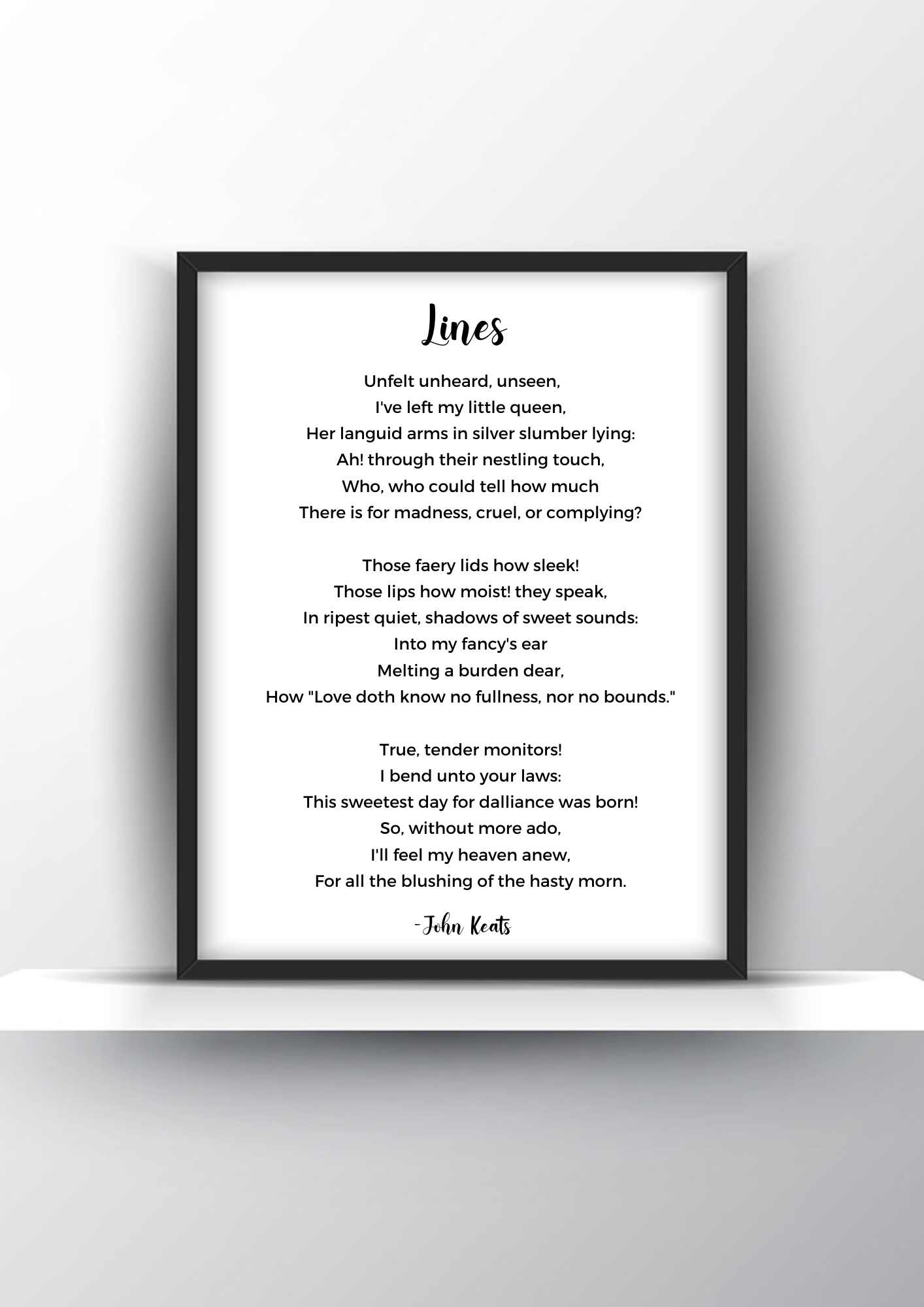 Lines Poem by John Keats