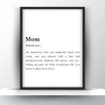Mom Funny Definition Printable Wall Art - Birthday, Mother's Day Gift for Mom - Home Decor - Digital Download