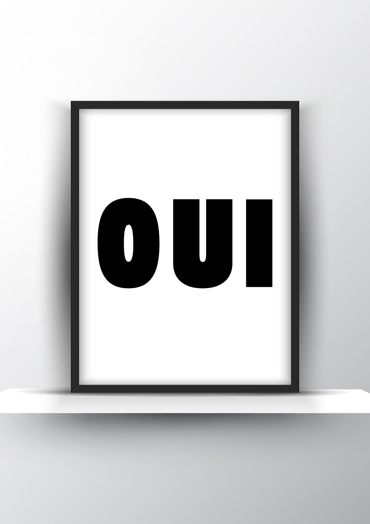 Oui Printable Wall Art - French Slogan Print - Home Decor - Digital Download
