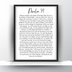 Psalm 91 Printable Wall Art - Bible Verse Wall Art Print - Home Decor - Digital Download