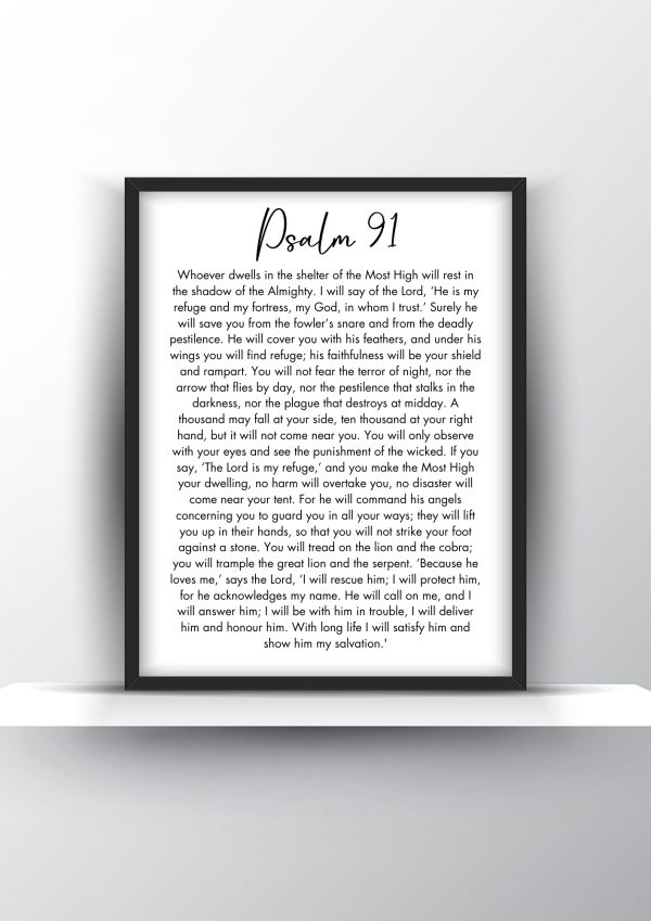 Psalm 91 Printable Wall Art - Bible Verse Wall Art Print - Home Decor - Digital Download