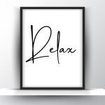 Relax Printable Wall Art - Bedroom, Bathroom Home Decor - Digital Download
