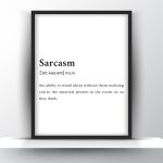 Sarcasm Funny Definition Printable Wall Art - Funny Office Gift - Home Decor - Digital Download