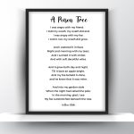 A Poison Tree Poem by William Blake - Home Decor - Digital Download