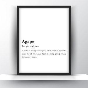 Agape Funny Definition Printable Wall Art