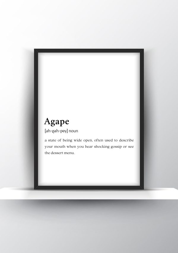 Agape Funny Definition - Home Decor - Digital Download