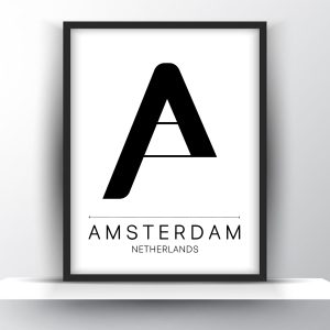 Amsterdam City Typography Printable Wall Art – City Print Wall Art