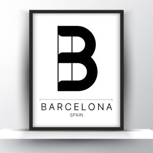 Barcelona City Typography Printable Wall Art – City Print Wall Art