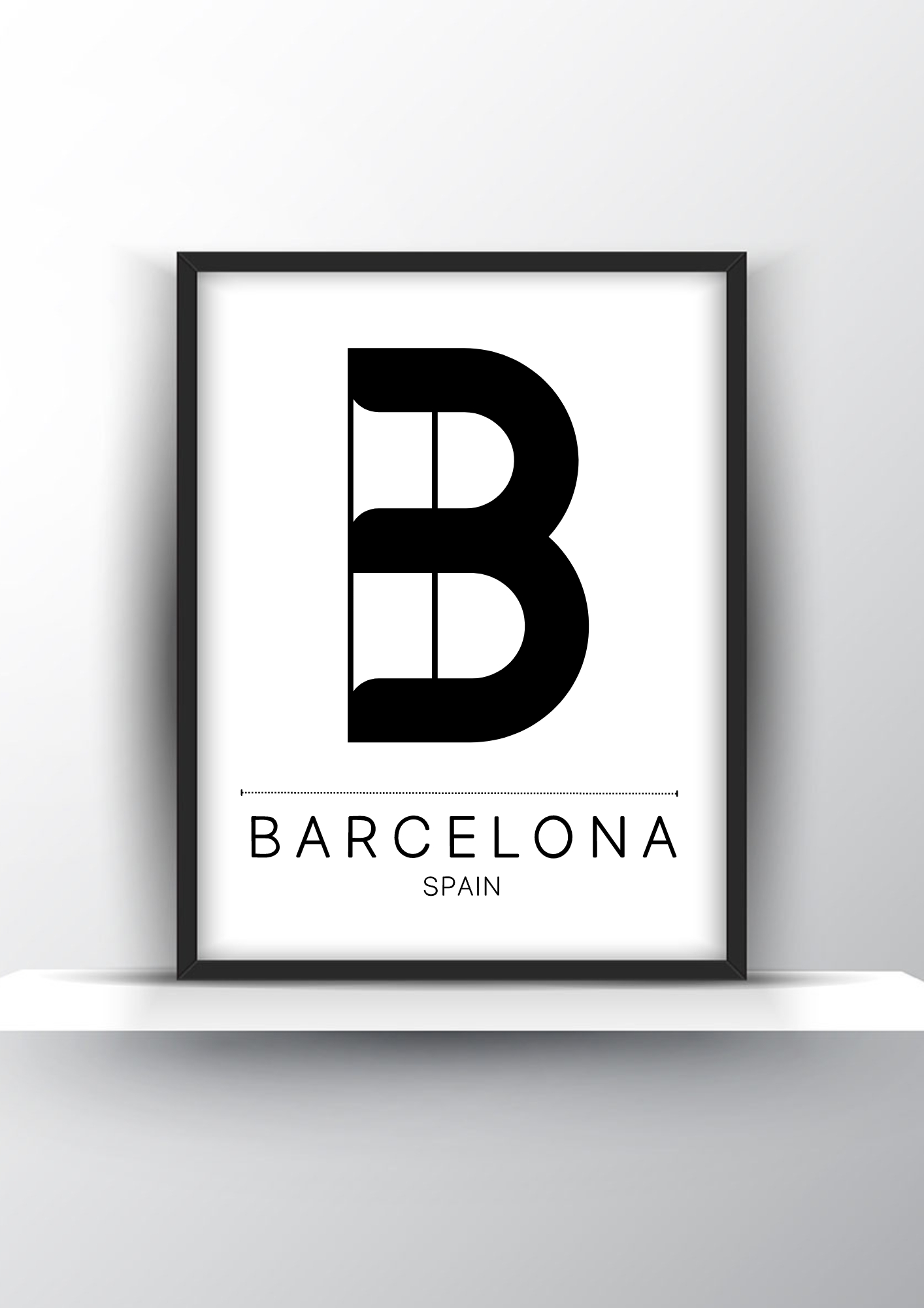 Barcelona City Typography Printable Wall Art - City Print Wall Art - Home Decor - Digital Download