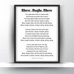 Blow, Bugle, Blow Poem by Alfred Lord Tennyson - Home Decor - Digital Download