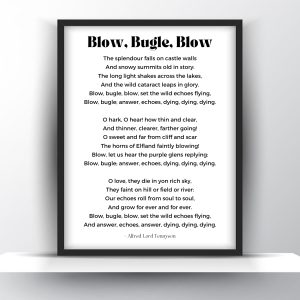 Blow, Bugle, Blow Poem by Alfred Lord Tennyson Printable Wall Art