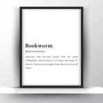 Bookworm Funny Definition - Home Decor - Digital Download