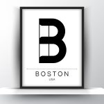 Boston City Typography Printable Wall Art - City Print Wall Art - Home Decor - Digital Download