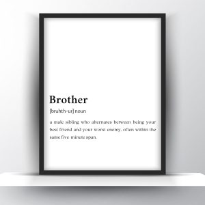 Brother Funny Definition – Family Wall Art