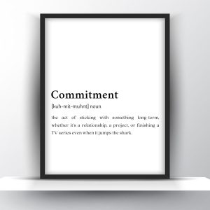 Commitment Funny Definition Printable Wall Art
