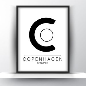 Copenhagen City Typography Printable Wall Art – City Print Wall Art