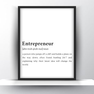 Entrepreneur Funny Definition Printable Wall Art – Office Wall Art