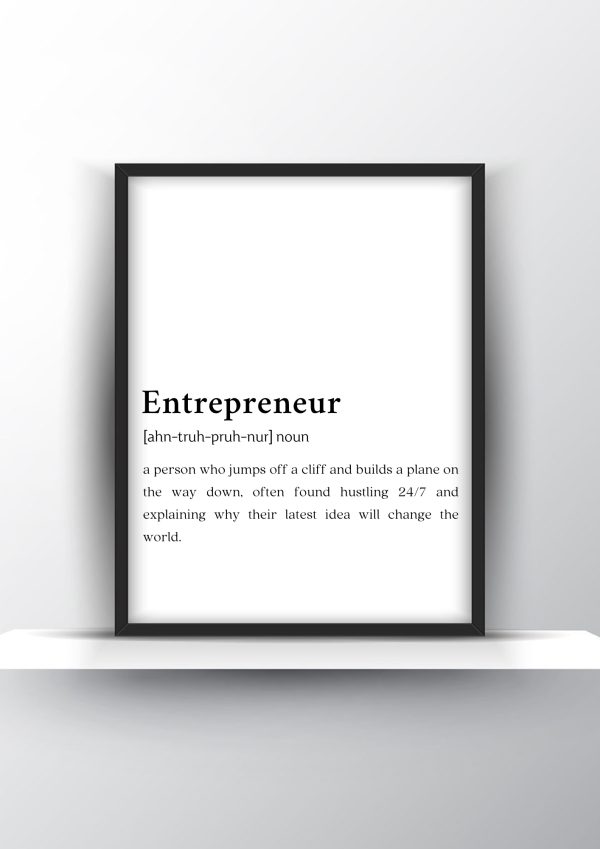 Entrepreneur Funny Definition - Office Wall Art - Home Decor - Digital Download