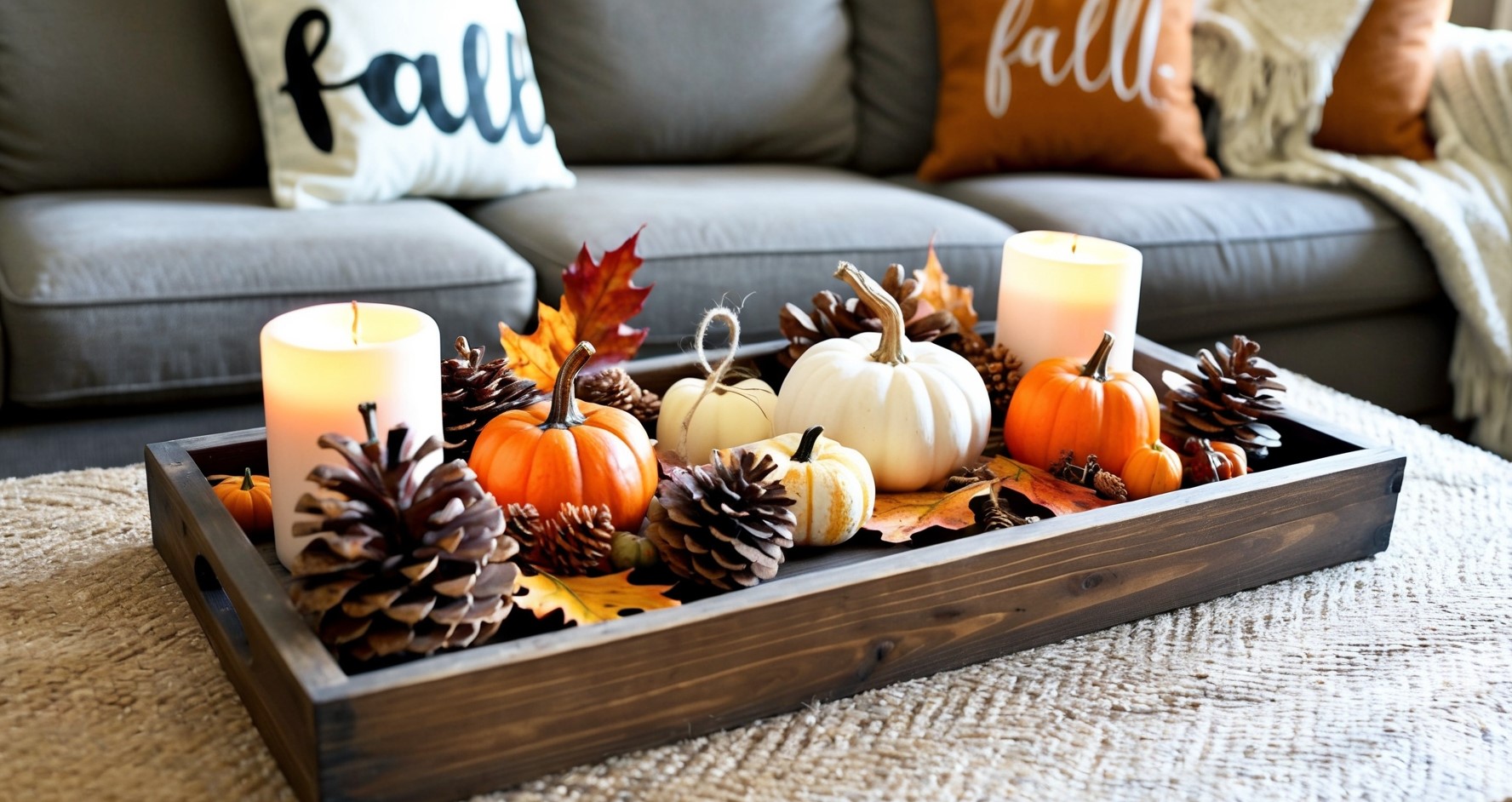 Fall Coffee Table Decor With A Tray