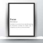 Focus Funny Definition - Home Decor - Digital Download
