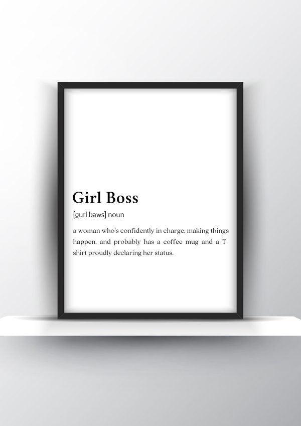 Girl Boss Funny Definition - Home Decor - Digital Download