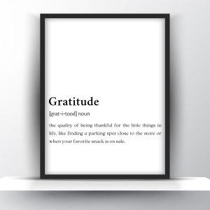 Gratitude Funny Definition Printable Wall Art