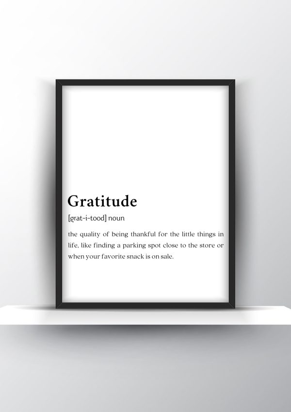 Gratitude Funny Definition - Home Decor - Digital Download