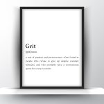 Grit Funny Definition - Motivational Wall Art - Home Decor - Digital Download