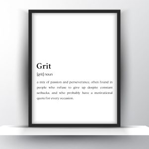 Grit Funny Definition Printable Wall Art – Motivational Wall Art