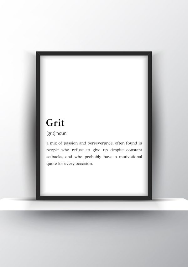 Grit Funny Definition - Motivational Wall Art - Home Decor - Digital Download