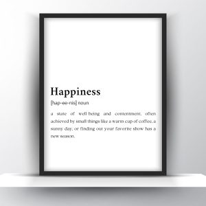 Happiness Funny Definition Printable Wall Art