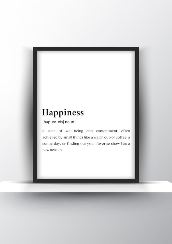 Happiness Funny Definition - Home Decor - Digital Download