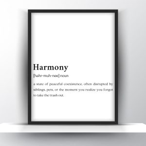 Harmony Funny Definition Printable Wall Art
