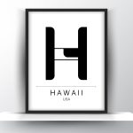 Hawaii City Typography Printable Wall Art - City Print Wall Art - Home Decor - Digital Download