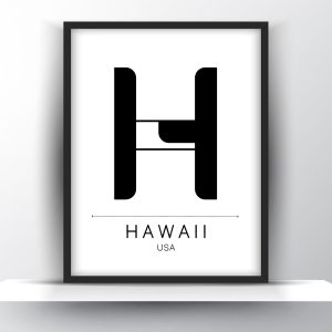 Hawaii City Typography Printable Wall Art