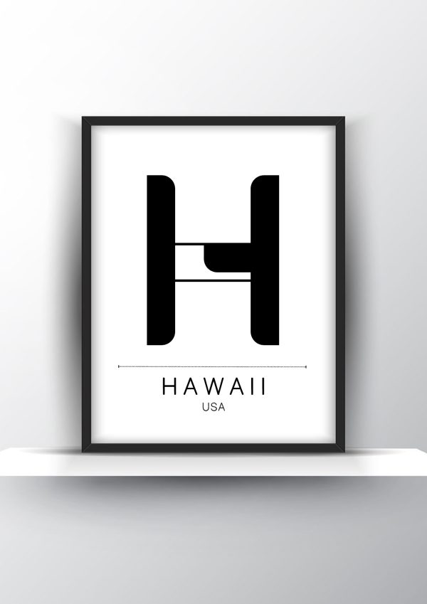 Hawaii City Typography Printable Wall Art - City Print Wall Art - Home Decor - Digital Download