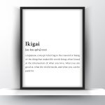 Ikigai Definition - Japanese Wall Art - Home Decor - Digital Download