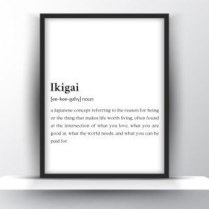 Ikigai Definition Definition Printable Wall Art – Japanese Wall Art