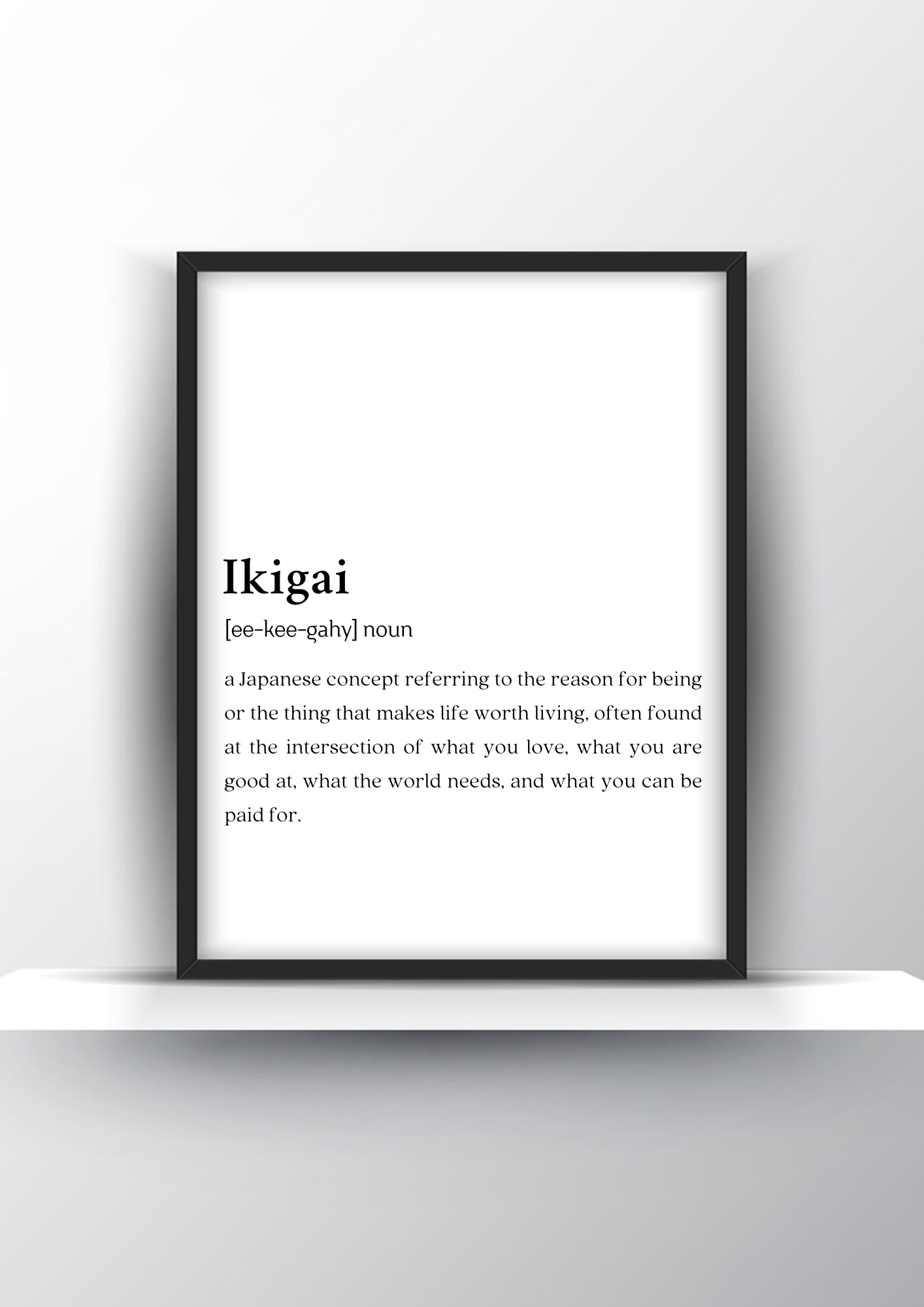 Ikigai Definition - Japanese Wall Art - Home Decor - Digital Download