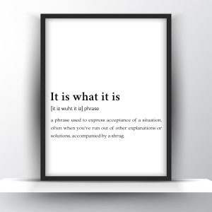 It is what it is Funny Definition Printable Wall Art