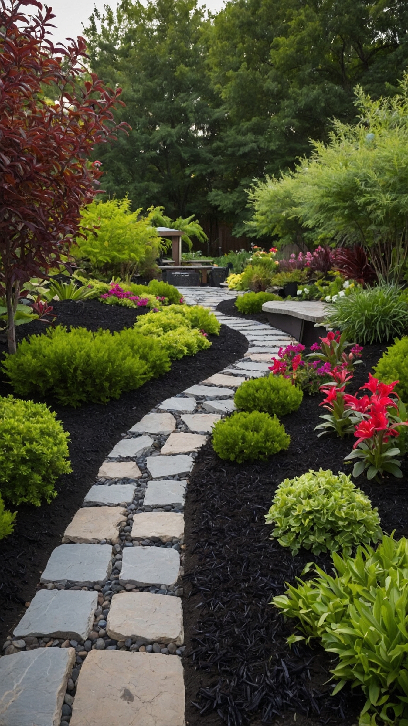 Landscaping Ideas with Black Mulch