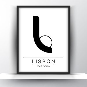 Lisbon City Typography Printable Wall Art – City Print Wall Art