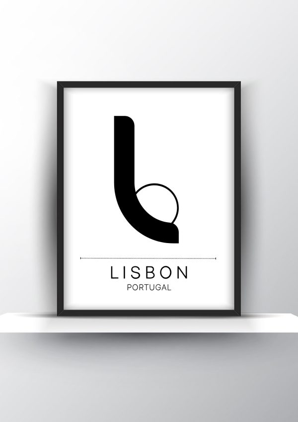 Lisbon City Typography Printable Wall Art - City Print Wall Art - Home Decor - Digital Download