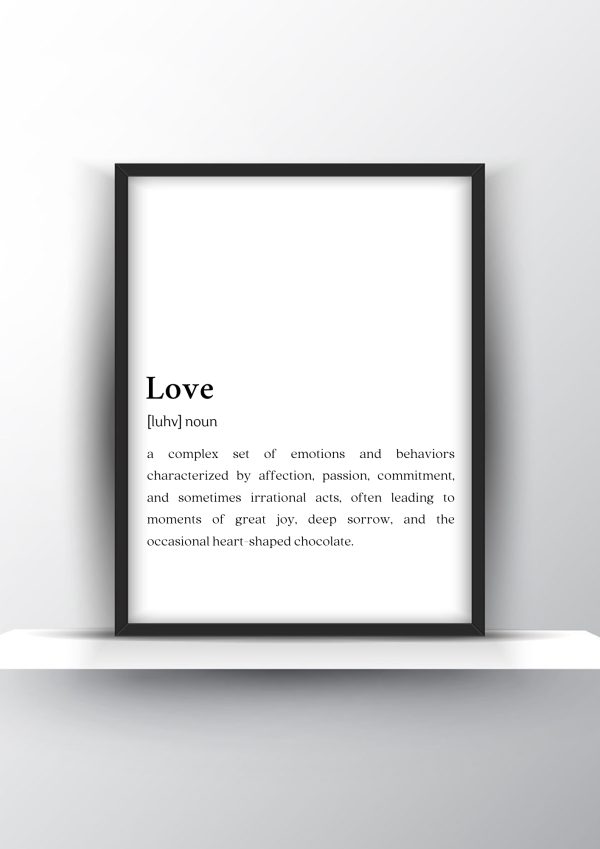 Love Funny Definition - Love Wall Art - Home Decor - Digital Download