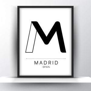 Madrid City Typography Printable Wall Art - City Print Wall Art - Home Decor - Digital Download