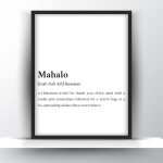 Mahalo Funny Definition - Home Decor - Digital Download