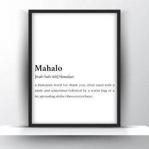 Mahalo Funny Definition Printable Wall Art