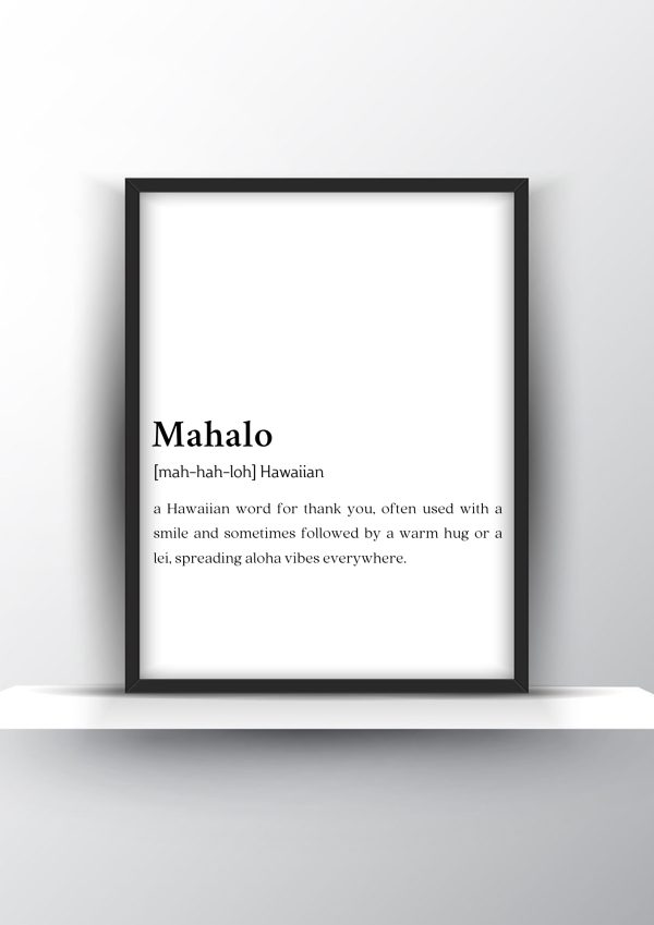 Mahalo Funny Definition - Home Decor - Digital Download