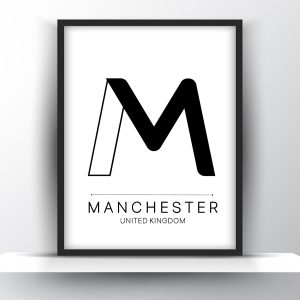 Manchester City Typography Printable Wall Art – City Print Wall Art